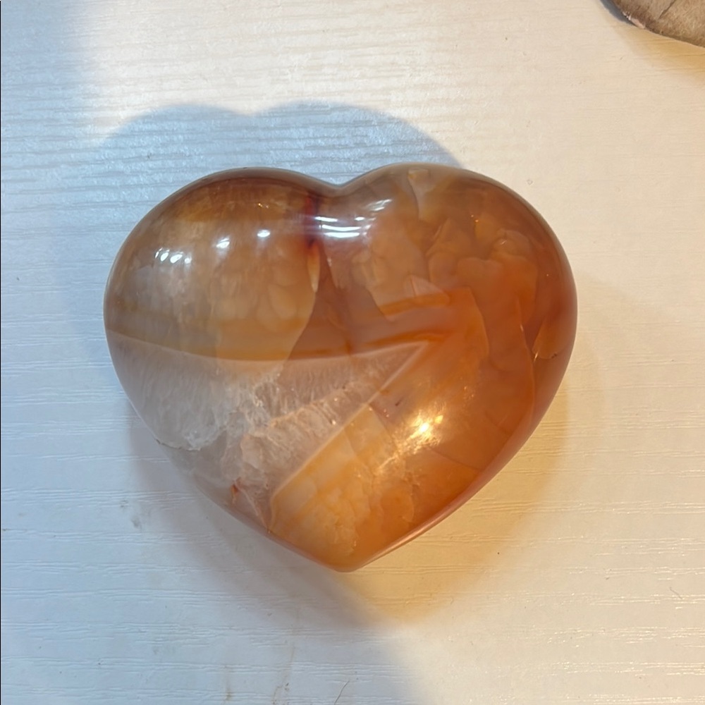 Heart-Shaped Orange Stone Decor